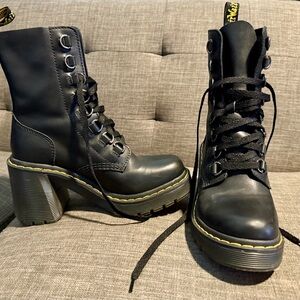 Dr. Martens Black Lace-Up Chunky Boots